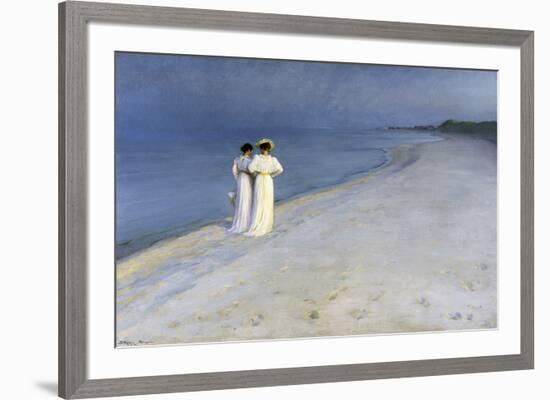 Summer Evening on Skagen's Southern Beach – 1893-Peter Severin Kroyer-Framed Giclee Print