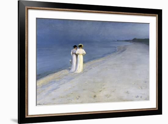 Summer Evening on Skagen's Southern Beach – 1893-Peter Severin Kroyer-Framed Giclee Print