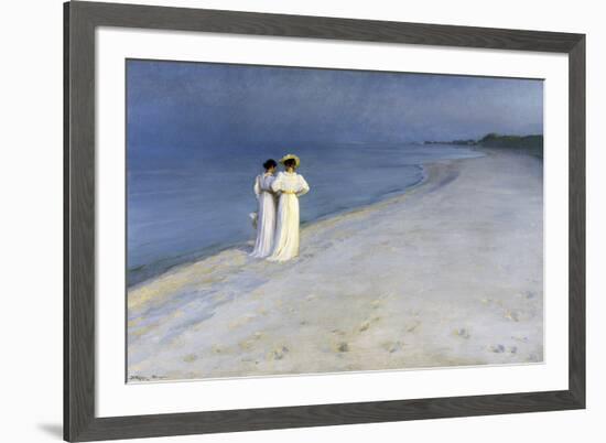 Summer Evening on Skagen's Southern Beach – 1893-Peter Severin Kroyer-Framed Giclee Print