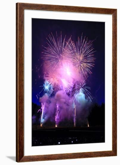 Summer evening spectacular fireworks show-Stuart Westmorland-Framed Photographic Print