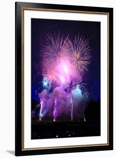 Summer evening spectacular fireworks show-Stuart Westmorland-Framed Photographic Print