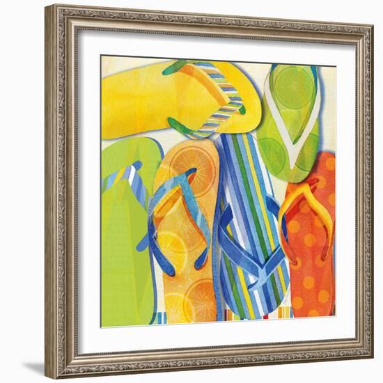 Summer Flip Flops-Mary Escobedo-Framed Art Print