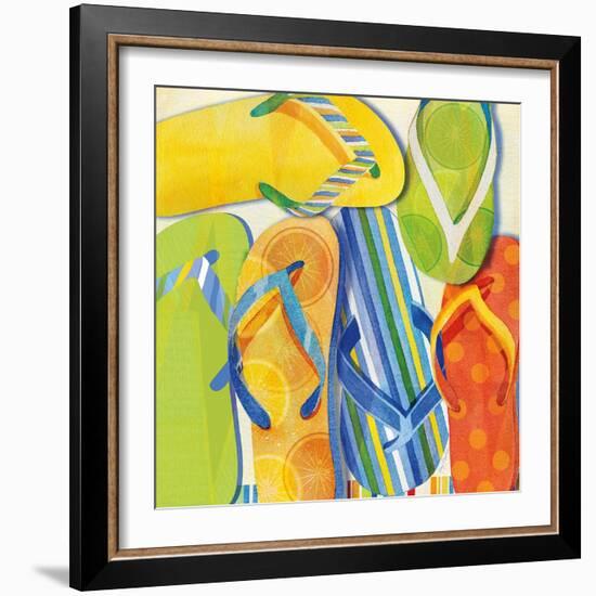 Summer Flip Flops-Mary Escobedo-Framed Art Print