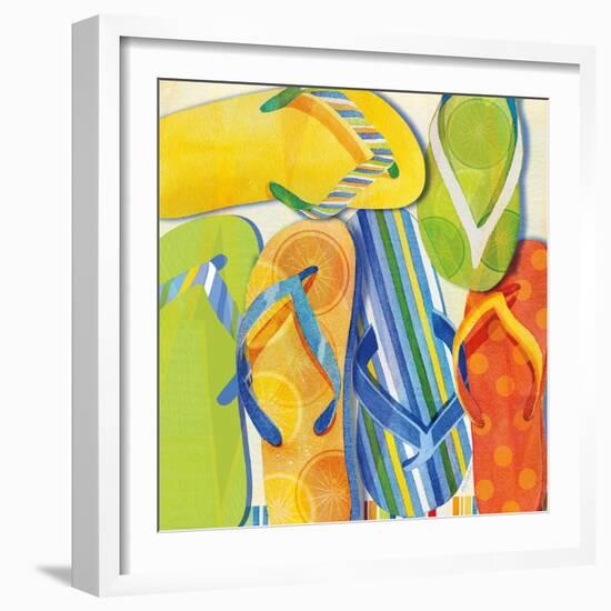 Summer Flip Flops-Mary Escobedo-Framed Art Print