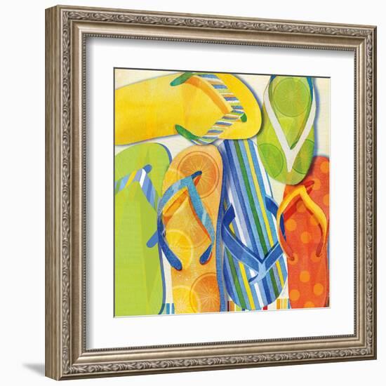 Summer Flip Flops-Mary Escobedo-Framed Art Print