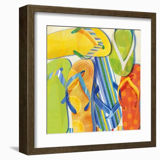 Summer Flip Flops-Mary Escobedo-Framed Art Print