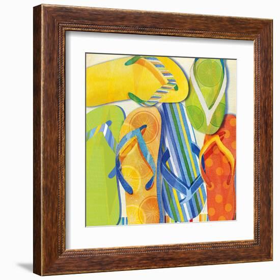 Summer Flip Flops-Mary Escobedo-Framed Art Print