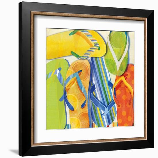 Summer Flip Flops-Mary Escobedo-Framed Art Print