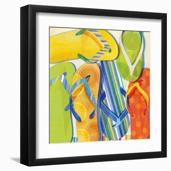 Summer Flip Flops-Mary Escobedo-Framed Art Print