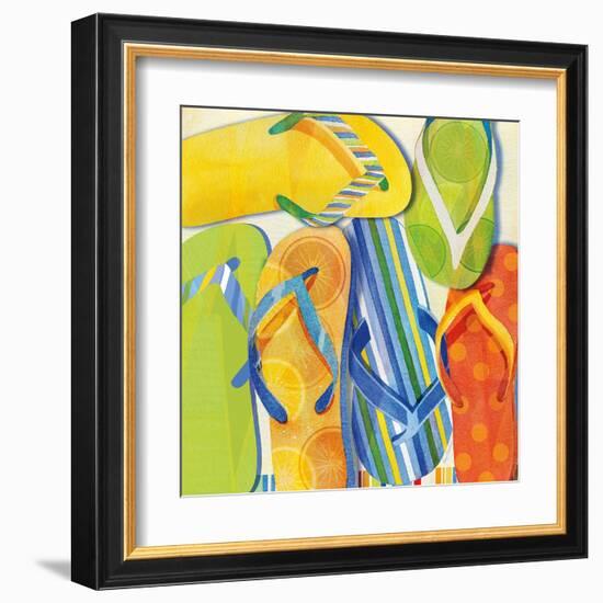 Summer Flip Flops-Mary Escobedo-Framed Art Print