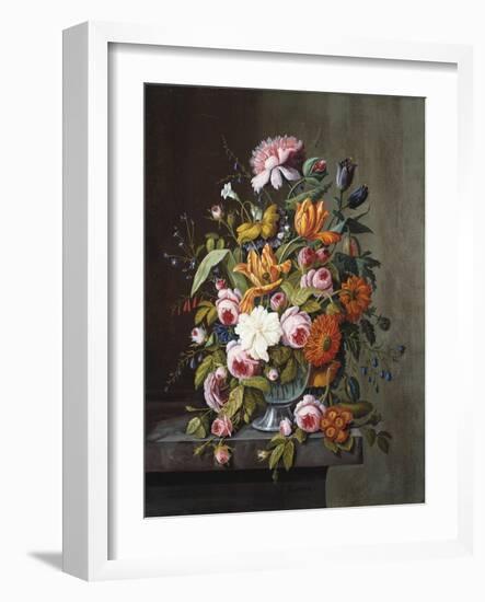 Summer Flowers in a Glass Bowl-Frederic Edwin Church-Framed Giclee Print