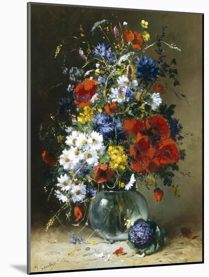 Summer Flowers in a Glass Vase-Eugene Henri Cauchois-Mounted Giclee Print