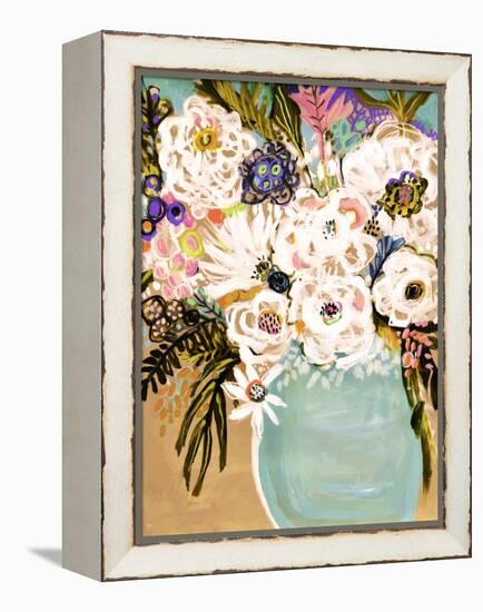 Summer Flowers in a Vase I-Karen Fields-Framed Stretched Canvas