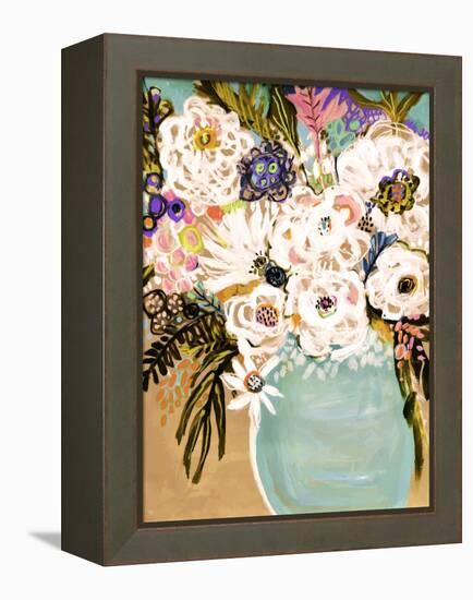 Summer Flowers in a Vase I-Karen Fields-Framed Stretched Canvas