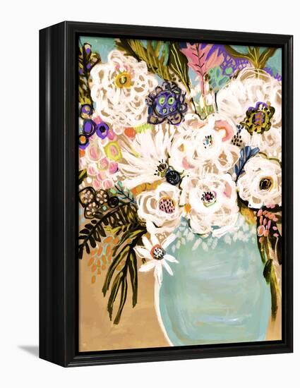 Summer Flowers in a Vase I-Karen Fields-Framed Stretched Canvas