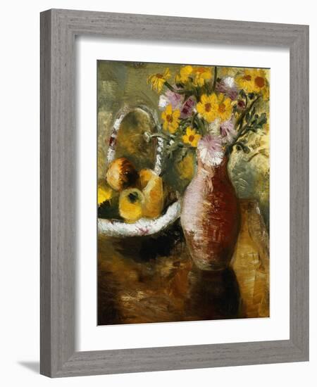 Summer Flowers in a Vase, (Oil on Canvas Laid on Board)-Paul Nash-Framed Giclee Print