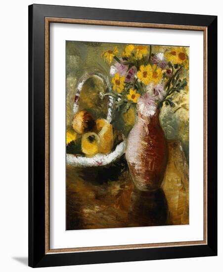 Summer Flowers in a Vase, (Oil on Canvas Laid on Board)-Paul Nash-Framed Giclee Print