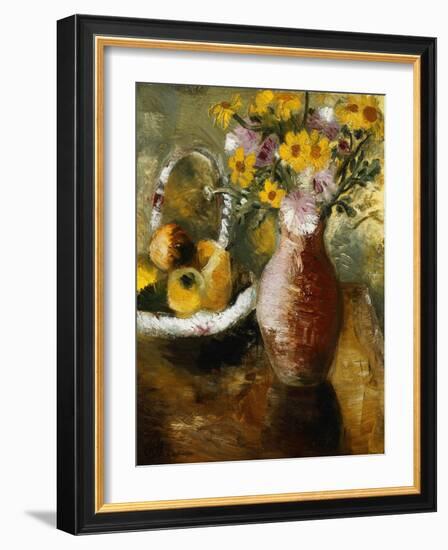 Summer Flowers in a Vase, (Oil on Canvas Laid on Board)-Paul Nash-Framed Giclee Print