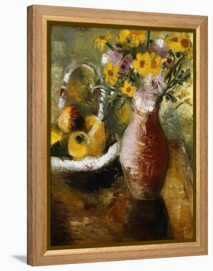 Summer Flowers in a Vase, (Oil on Canvas Laid on Board)-Paul Nash-Framed Premier Image Canvas