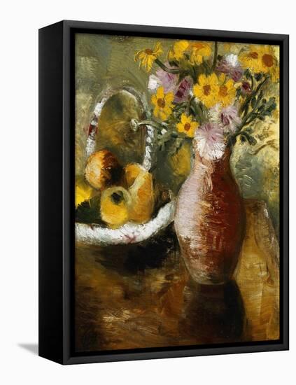 Summer Flowers in a Vase, (Oil on Canvas Laid on Board)-Paul Nash-Framed Premier Image Canvas