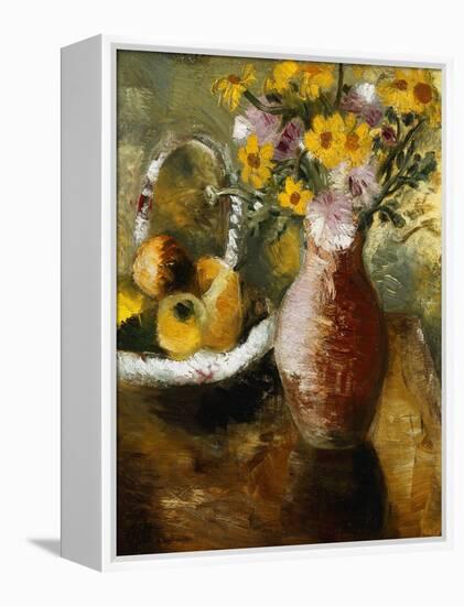 Summer Flowers in a Vase, (Oil on Canvas Laid on Board)-Paul Nash-Framed Premier Image Canvas