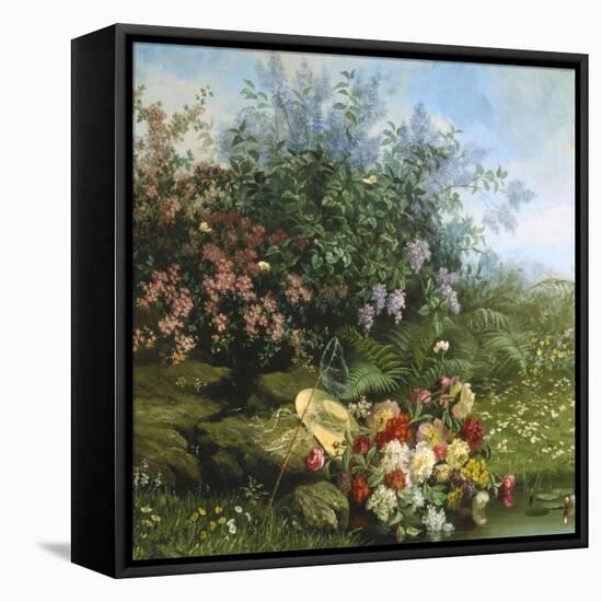 Summer Flowers on the River Bank-Jean Capeinick-Framed Premier Image Canvas