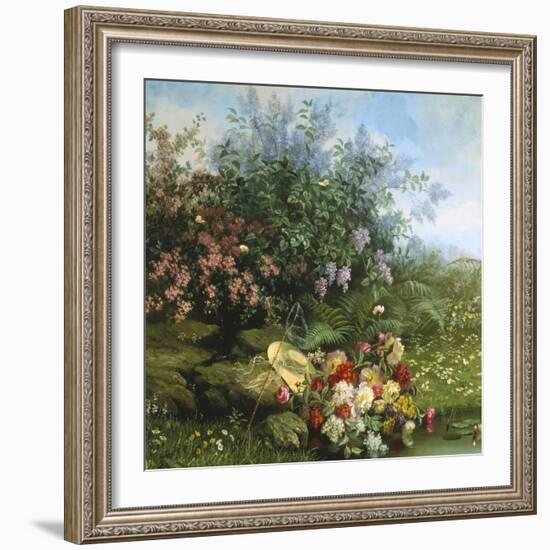 Summer Flowers on the River Bank-Jean Capeinick-Framed Giclee Print