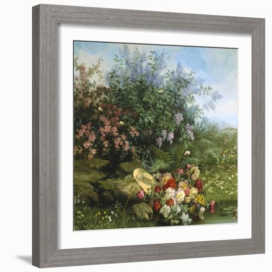 Summer Flowers on the River Bank-Jean Capeinick-Framed Giclee Print