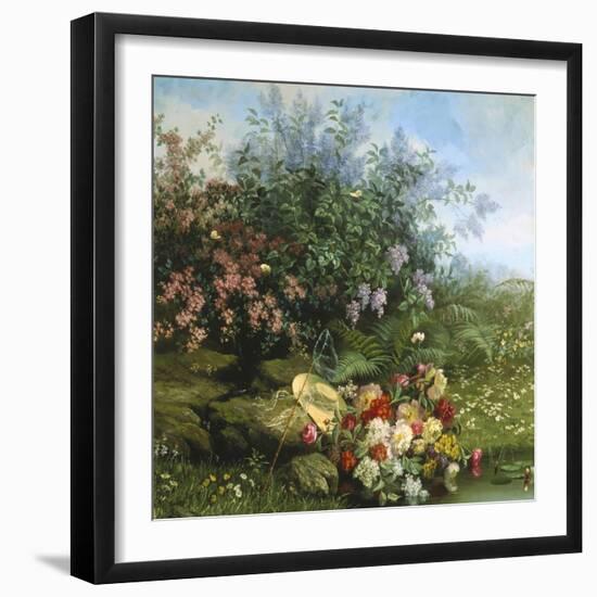 Summer Flowers on the River Bank-Jean Capeinick-Framed Giclee Print