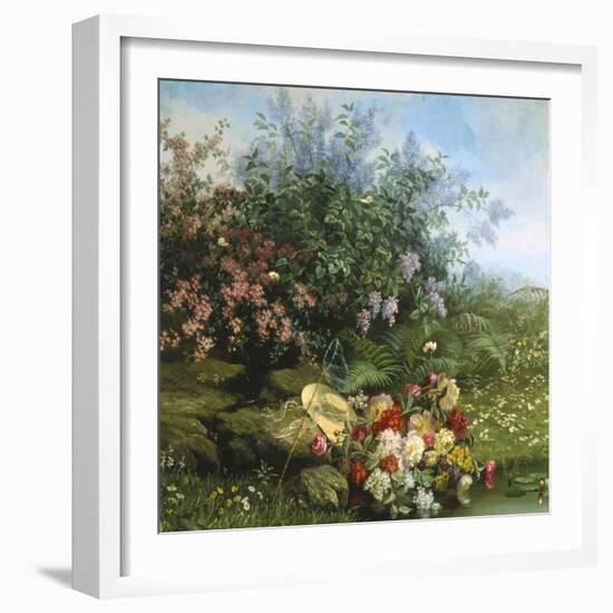 Summer Flowers on the River Bank-Jean Capeinick-Framed Giclee Print