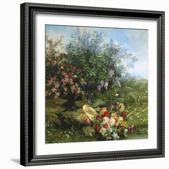 Summer Flowers on the River Bank-Jean Capeinick-Framed Giclee Print