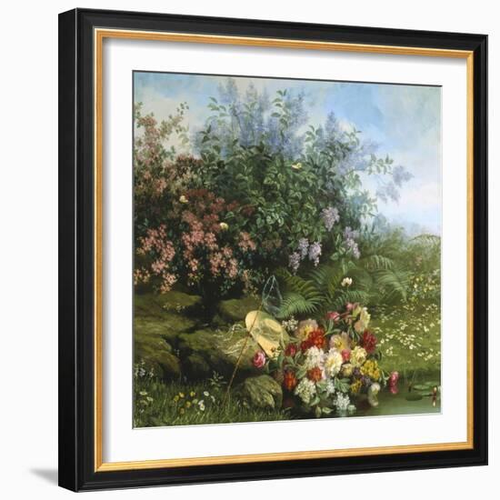 Summer Flowers on the River Bank-Jean Capeinick-Framed Giclee Print