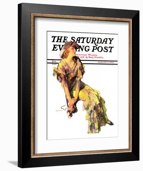 "Summer Frock," Saturday Evening Post Cover, August 3, 1935-Guy Hoff-Framed Giclee Print