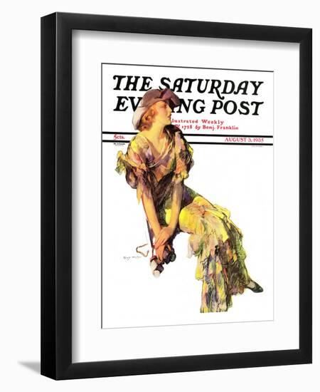 "Summer Frock," Saturday Evening Post Cover, August 3, 1935-Guy Hoff-Framed Giclee Print