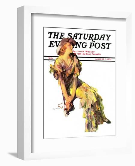 "Summer Frock," Saturday Evening Post Cover, August 3, 1935-Guy Hoff-Framed Giclee Print