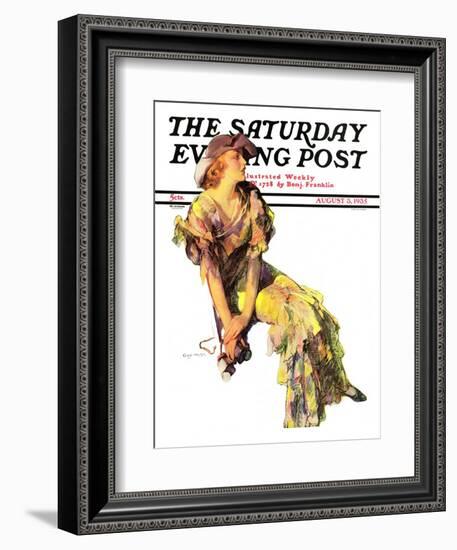 "Summer Frock," Saturday Evening Post Cover, August 3, 1935-Guy Hoff-Framed Giclee Print