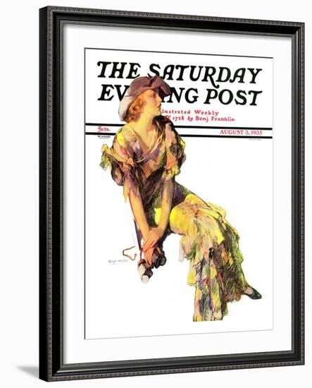 "Summer Frock," Saturday Evening Post Cover, August 3, 1935-Guy Hoff-Framed Giclee Print