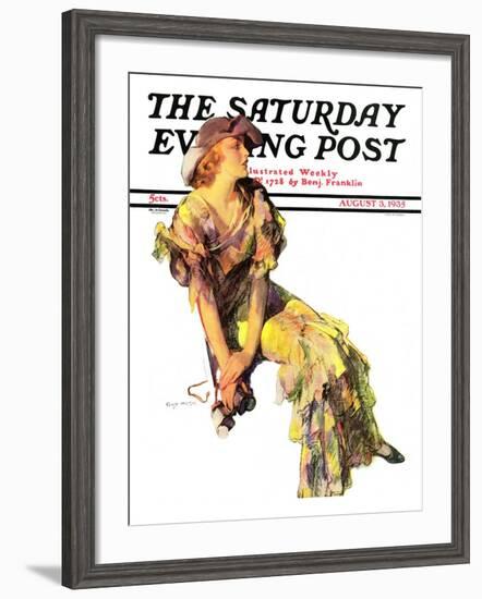 "Summer Frock," Saturday Evening Post Cover, August 3, 1935-Guy Hoff-Framed Giclee Print