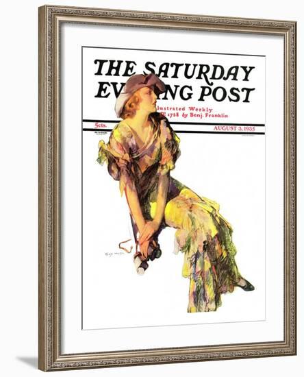 "Summer Frock," Saturday Evening Post Cover, August 3, 1935-Guy Hoff-Framed Giclee Print