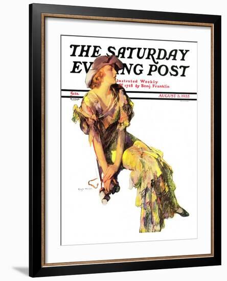 "Summer Frock," Saturday Evening Post Cover, August 3, 1935-Guy Hoff-Framed Giclee Print