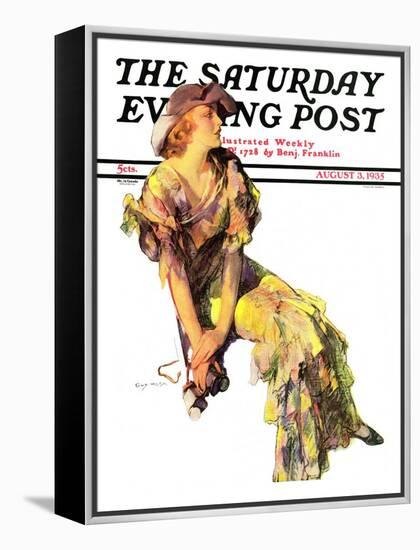 "Summer Frock," Saturday Evening Post Cover, August 3, 1935-Guy Hoff-Framed Premier Image Canvas