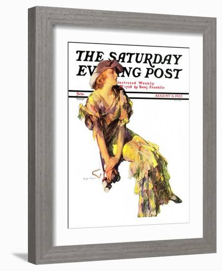 "Summer Frock," Saturday Evening Post Cover, August 3, 1935-Guy Hoff-Framed Giclee Print