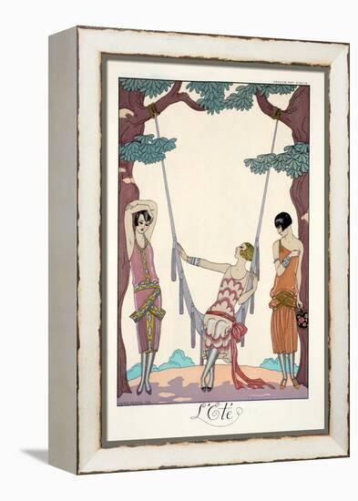 Summer, from 'Falbalas and Fanfreluches, Almanach des Modes Présentes, Passées et Futures', 1926-Georges Barbier-Framed Premier Image Canvas