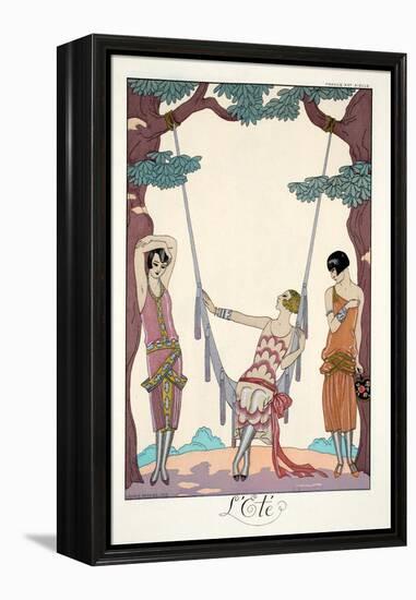 Summer, from 'Falbalas and Fanfreluches, Almanach des Modes Présentes, Passées et Futures', 1926-Georges Barbier-Framed Premier Image Canvas