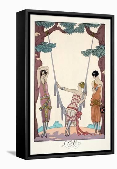 Summer, from 'Falbalas and Fanfreluches, Almanach des Modes Présentes, Passées et Futures', 1926-Georges Barbier-Framed Premier Image Canvas