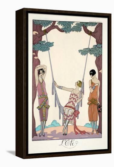 Summer, from 'Falbalas and Fanfreluches, Almanach des Modes Présentes, Passées et Futures', 1926-Georges Barbier-Framed Premier Image Canvas