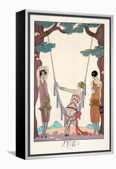 Summer, from 'Falbalas and Fanfreluches, Almanach des Modes Présentes, Passées et Futures', 1926-Georges Barbier-Framed Premier Image Canvas