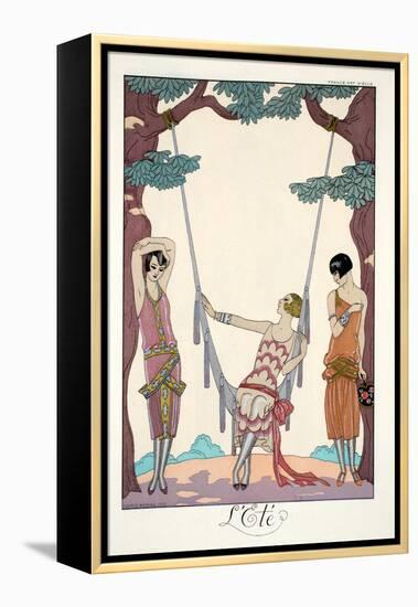 Summer, from 'Falbalas and Fanfreluches, Almanach des Modes Présentes, Passées et Futures', 1926-Georges Barbier-Framed Premier Image Canvas