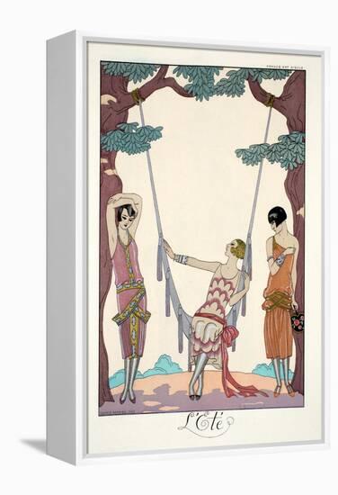 Summer, from 'Falbalas and Fanfreluches, Almanach des Modes Présentes, Passées et Futures', 1926-Georges Barbier-Framed Premier Image Canvas