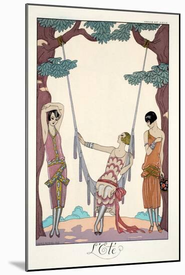 Summer, from 'Falbalas and Fanfreluches, Almanach des Modes Présentes, Passées et Futures', 1926-Georges Barbier-Mounted Giclee Print